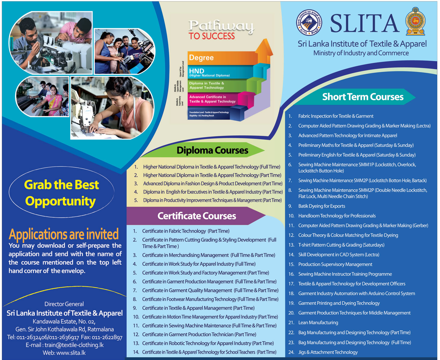 Diploma Courses & Certificate Courses - Sri Lanka Institute of Textile & Apparel